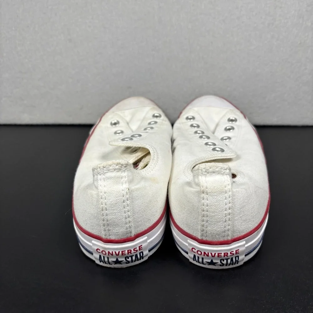 Converse Chuck Taylor All Star Slip On White Canvas Shoes Mens 8 Womens 10 READ